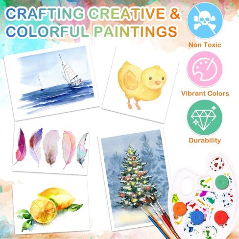 Nuanchu 15 Pcs Tempera Paint Cakes 15 Colors Tempera Paint Washable Art Supplies for Painting Drawing Crafts Activities in Kuwait