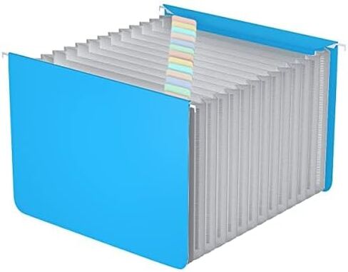 Expanding Hanging File Folders,Plastic Expandable Hanging Folder Letter Size,Filing Cabinet,13 Innovative Accordion Pocket,Alphabetical Tab,Large Capacity,Durable File Organizer 1 Black in Kuwait