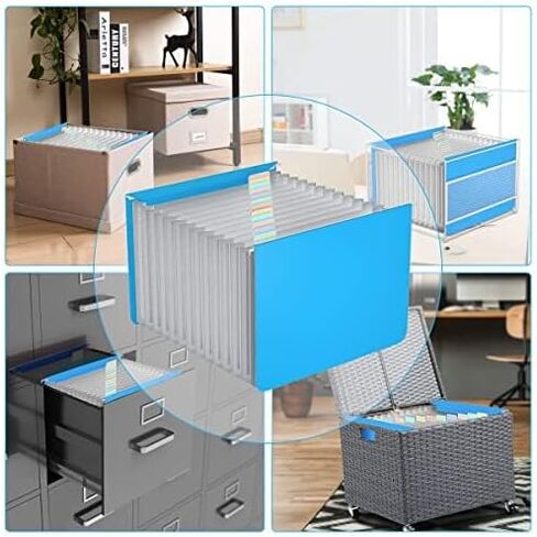 Expanding Hanging File Folders,Plastic Expandable Hanging Folder Letter Size,Filing Cabinet,13 Innovative Accordion Pocket,Alphabetical Tab,Large Capacity,Durable File Organizer 1 Black in Kuwait