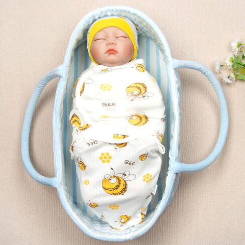 Reborn Baby Doll Swaddle Blanket for 17-22 Inch Reborn Baby Doll Clothes Tyrannosaurus Rex Blanket Soft Cotton Baby Doll Clothing in Kuwait