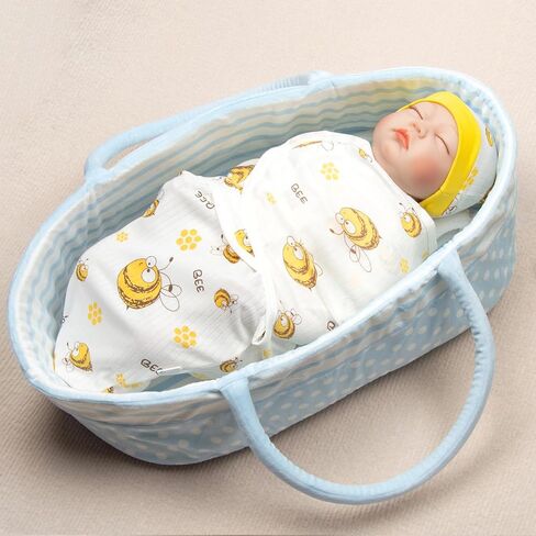 Reborn Baby Doll Swaddle Blanket for 17-22 Inch Reborn Baby Doll Clothes Tyrannosaurus Rex Blanket Soft Cotton Baby Doll Clothing in Kuwait
