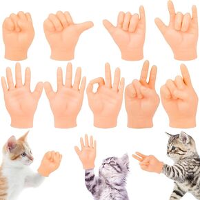 Aqkilo Cat يدي صغيرة أصابع أصابع دمية Tiktok Cat ، 9 قطع