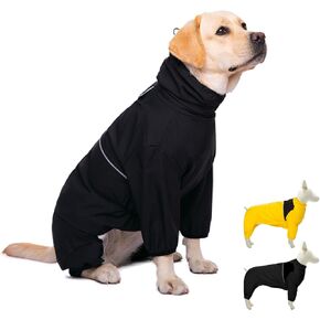 Dog Raincoat,Waterproof Windproof Rain Jacket,All-Weather Jacket,for Small Medium Large Extra Large Dogs (Black, X-Large)