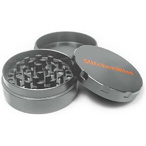 3 piece Spice Shredder - Metal Herb Shredder with Knurled Top for Enhanced Grip - Super Strong Magnetic Seal - Compact and Non-Slip, Small, Black