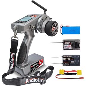 RADIOLINK RC6GS V3 7 قنوات راديو RC مع R7FG & R6FG GYRO 2PCS مستقبلات و 7.4V 2S LIPO بطارية لسيارة التحكم عن بعد ، شاحنة ، عربات التي تجرها الدواب ، مركبة السباق ، الزاحف ، RC BOAT