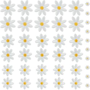 40pcs 4 أحجام الحديد الزهرة على بقع ، daisy patch healfes للملابس