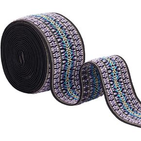 Benecreat 2.5 ياردة شريط Jacquard مرنة ، شريط خياطة بناب 2 بوصة ، شريط منسوج المنسوجة من أجل إكسسوارات الحرف اليدوية DIY