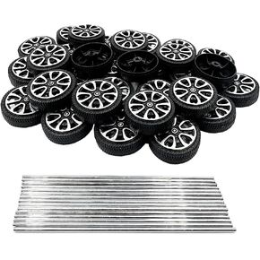 30pcs عجلات سيارة سيارة 2 مم عجلات بلاستيكية شافت مع محاور قضبان مستديرة رمح لفرقة RC Car Truck Diy Toys (2 × 30 مم)