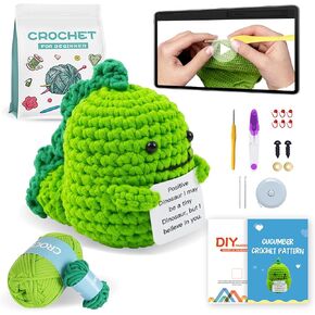 مجموعة الكروشيه للمبتدئين للبالغين الحيوانات amigurumi الكروشيه بداية حياكة الحيوانات w سهلة خيوط peasy (خطوة بخطوة دروس الفيديو ، 1 positivitive و 1diy بطاقة فارغة/إكسسوارات الكروشيه) الأم الأم)