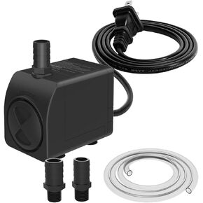 POONTAIN PUMP حماية حرق جاف وتصميم هادئ للغاية مع أنابيب 4.8 قدم 300GPH للحوض ، نافورة خزان الأسماك ، مضخة مياه غاطسة قوية مع سلك الطاقة 5.9 قدم (1.8 متر) ...........