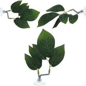 Betta Fish Leaf Pad 4Pcs Fish Tank Accessories Aquarium Décor Simulating Plastic Plants Hammock for Faish Resting with Suction Cup