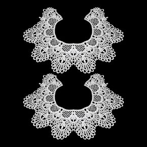 pson 2PCS Round Embroidery Collar Applique, White Ripple Lace Neckline Trim Patch, Sew-on Neck Decoration for DIY Dress Making, Clothing Repair and Craft Projects (15.7 x 11 inch) in Kuwait