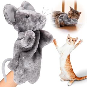 Baborui Mouse Cat Wrestling Toy Toy ، ألعاب القطط التفاعلية للقطط الداخلية الملل ، ألعاب إثراء قفاز مصارعة آمنة (الماوس)