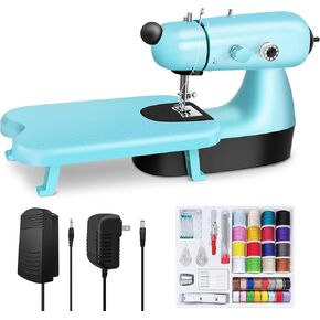 Mini Sewing Machine, Upgraded Electric Sewing Machine with Sewing Bag, Expansion Board, LED Light, Fast Stitch Suitable for Clothes,Jeans,Cutains,DIY Home Travel