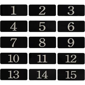 StayMax Black Plastic Locker Number Sticker (1-100), Minimalist Style, 2.36 x 0.98 inches, Office, Storage, Warning