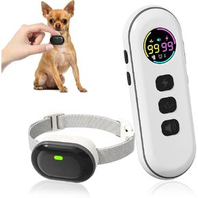 Ultra-Small Anti Bark Collar, Ultra-Light & Thin Dog Training Collar with 1300ft Remote for Small Dogs 5-15lbs, 198-Level Precise Control, Rechargeable, Black(Not Auto Collar)