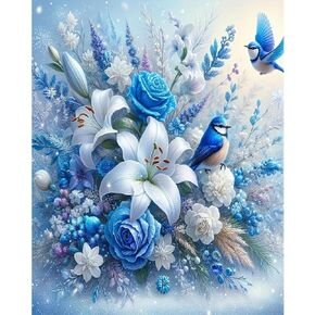 Phantasyart Flowers Paint by Numbers Att for البالغين ، طلاء قماش الطيور بأرقام للبالغين ، رسم زيت DIY بأرقام على قماش مثالي للهدايا وديكور الجدار المنزلي 16x20inch
