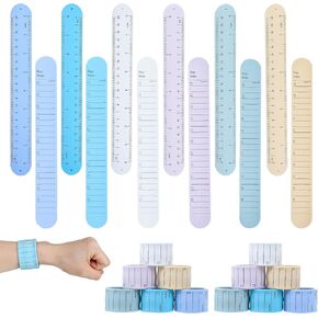 Memo Wrist Band, 12 Pieces to Do List Slap Bracelets Silicone Reusable Erasable Wrist Band Waterproof Writable Erasable Strap Wearable Memo Watchband for Daily Planner Study Task Pad 6 Colors