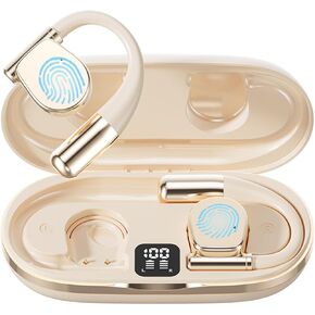 AI Translation Earbuds Real Time, 144 Languages Online Wireless Language Translator Earbuds, Two-Way Translator Device with APP for iOS and Android, Simultaneous Translating (Beige)
