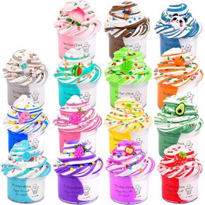 2 حزمة طقم زبدة زبدة مزدوجة ملونة ، SPECH Slime ، Fruit Fruit Slime ، غير لزجة ، لعبة Super Soft Sludge ، هدايا عيد ميلاد للأطفال 4-12 ، حزب زبدة DIY لصالح الفتيات والفتيان 7oz 200ml