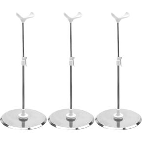 3pcs Doll Base Base Stand Fit for BJD Dolls 1/3 1/4 قابلة للتطبيق 15.7 " - 27.6" طويل القامة ، ملحقات قاعدة عرض صغيرة القابلة للتعديل من الفولاذ المقاوم للصدأ للدمى المفصلية للكرة ، لأرقام العمل التي تتظاهر
