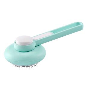Cat Grooming Brush with Self Cleaning Click Button, Deshedding Brush With Metal Comb For Cats And Dogs