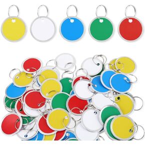 50Pcs Round Paper Key Tags - 1.22 Inch Blank Key Labels with Metal Rings for Car, Backpack, Luggage & DIY Accessories