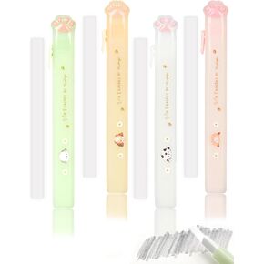 Benvo القابلة للسحب محو محو PAW Cat 4 PCs مع محايات رفيعة من المطاط القابلة لإعادة التعبئة للمحو الدقيق ، وممحاة لطيفة للطلاب والفنانين والاستخدام المكتبي