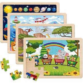 Puzzles for Kids Ages 4-6, 24 Pieces Woodens Puzzle for Toddlers Ages 3 4 5 6 Year Olds Kids Puzzles Children Puzzle for Boys and Girls Educational Toys