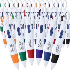 Yeaqee 36 Pcs Thank You Nurse Gifts Pens 4 in 1 Retractable Multicolor Appreciation Ballpoint Pens with Buckle Clip on Top for for Nurse Doctors Employee Office School
