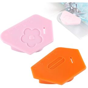 2pcs Magnetic Seam Guide, Polygonal Sewing Guide with Scale Multifunctional Universal Seam Hemmer Gauge for Quilting Stitching Machine Accessories & Supplies (Pink, Orange)