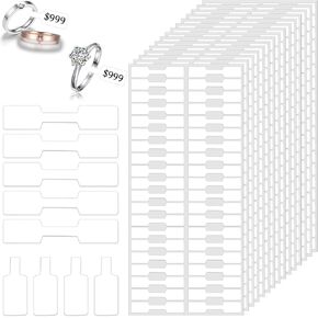 1000pcs علامات سعر المجوهرات ملصقات لفة أبيض فارغ مجوهرات الأسعار علامات قلادة حلقة عرض تسميات أسعار لاصقة ذاتيا لعلامة السوار ، الحلقة ، عرض الملابس