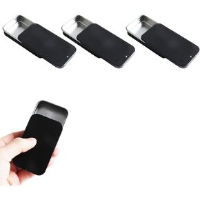 3 PCS Metal Tin Box Set - Mini Slide Top Containers for Sidies ، Jewelry ، Crafts ، حبوب منع الحمل ومجموعة البقاء على قيد الحياة - علب فارغة مستطيلة - 2.36 × 1.34 × 0.43 بوصة (أسود)