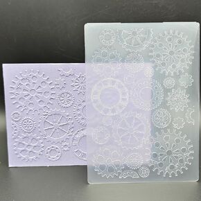 Plastic Embossing Folder A6 Size Gears Pattern Paper Crafts Plastic Textured Impressions for Card Making Scrapbooking