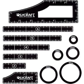 OLYCRAFT 1 Set(12pcs) Objective Point Markers Acrylic Ruler Objective Makers Set Round Objective Marker Gaming Accessory War Games Measuring Ruler for Tabletop Wargames Templates Set- 12 Sizes