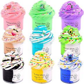 حزمة زبدة Slime Kit 9 ، مع 9 سحر الوحل ، ألعاب ناعمة وغير ملوية ، DIY Slimes للبنات ، لعبة تخفيف الإجهاد الحفلات للأطفال ، عيد ميلاد ، هدية مفاجئة