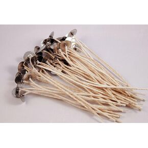 LX Candle Wicks - 50 CT - 6 بوصات - التجميعات المخصصة (مع شمع مع علامات التبويب) - لمستلزمات صنع شموع DIY - مصنوعة في الولايات المتحدة الأمريكية - تم حساب اليد من قبل المحارب القديم الأمريكي (LX -12)