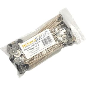 100ct eco 6 wicks - 6 "طول - 20 ملم فتيل تبويب - طلاء الشمع الطبيعي - فتيل بيع أعلى
