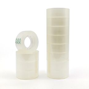 AIMI 24 Rolls الشريط الشفافة تعبئة أشرطة واضحة مع موزع الشريط ، أشرطة لامعة شفافة جميعها للمكتب ، المنزل ، المدرسة