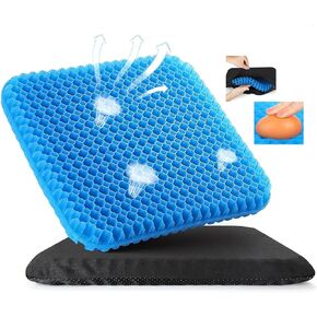 Gel Pressure Relief Cushion - 2024 New Cooling Gel Seat Cushion for Long Sitting, Gel Cushions Seat Pad for Office Chair Car Driver, Ergonomic Supportive Seat Cushion for Stadium (A 8.7*6.7*0.8 in)
