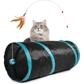 لعبة نفق Cat Toy Tunnel Tunnel Toys Tues Hitten Cat للقطط الداخلية والخارجية ، لعبة نفق قابلة للطي للقطار ، والأرانب ، والهامستر ، والكلاب الصغيرة