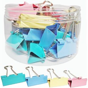 24 PCS MEDEL MENTER COLLUTUL BINDER CLIPS for Office ، Home and Schools ،