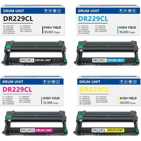 DR229CL UNT UNT 4 PACK استبدال وحدة DR229 باستخدام وحدة الطبل مع TN229 TN229XL TN229XL لـ L3280CDW HL-L3220CDW HL-L3300CDW MFC-L3720CDW MFC-L3780CDW HL-L3295CDW