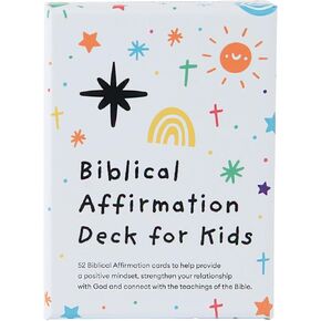 Kids Christian Affirmation Cards | 52 Biblical Affirmations with Bible Verse | Encouragement Christian Gift for Girls and Boys | Inspirational Prayer Card Deck to Promote Faith, Confidence and Positivity