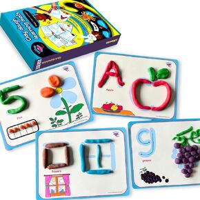 Alphabet & Number PlayDough Mat لتتبع الرسائل | 36 بطاقة نشاط لكلاي ، Playdoh ، علامة | تعلم ABCs ، العدد والشكل | بطاقة Flashcard Montessori التعليمية لطفل ما قبل المدرسة | 2 ، 3 ، 4 ، 5 سنوات