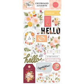 شركة Carta Bella Paper Co. Flora No.5 6x13 لهجات Chipboard