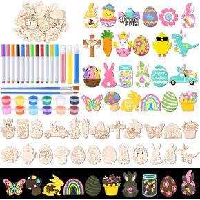 RelaftWeex 24 PCS Easter Spring Magnets Magnets الطلاء الطلاء للأطفال ، وهج في لوازم الحرف الداكنة DIY Bunny Spring Art ، مجموعات التلوين المغناطيسية للثلاجة لأنشطة عيد الفصح.