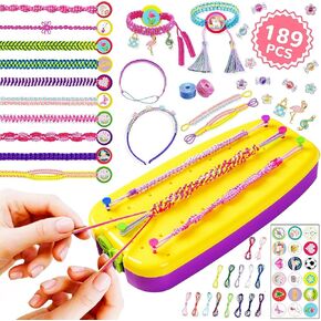 LQELAE 189 PCS Friendship Bracelet Kit for Girls ، Arts and Marks for Kids Vense 8-12 ، Higds Birthday for 8 9 10 1112 Year