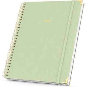 Grardcover Spiral Notebook 8.5x11 "A4 College حكمت 200 صفحة - مجلة جلدية جمالية للنساء - دفاتر كبيرة للعمل والمدرسة والدراسة - المدارس الحلزونية المبطنة واللوازم المكتبية Sage Green
