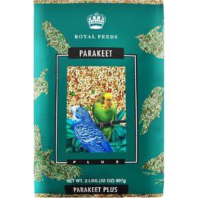 Leach Grain & Milling Co. Parakeet Food Plus ، 5 رطل من طعام الطيور الببركة الممتازة ، مزيج غني بالمغذيات ، لا بذور طائر النفايات ، بملس بملوم مع الفيتامينات والمعادن ، لا توجد ميدان للطيور لمغذيات خارجية